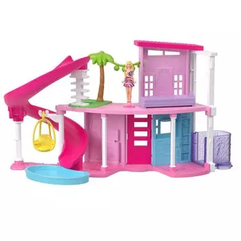 Barbie Mini Barbieland Dream House с 1 микрокуклой, игровой кукольный домик для детей от 6 лет, розовый HYF45, кукольный домик для игр/ролевых игр