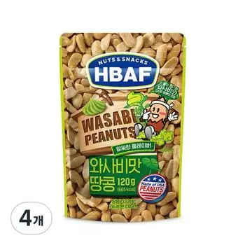 Barf Nuts & Snacks арахис со вкусом васаби, 120 г, 4 шт., корейские орехи