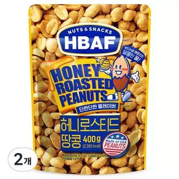 Barf Nuts & Snacks Медовый жареный арахис, 400 г, 2 шт., корейские орехи