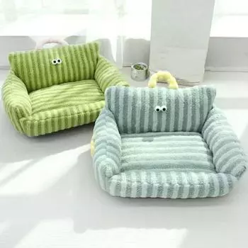 Бархат/ПП хлопок плюшевый диван-кровать для домашних животных мягкий диван для глубокого сна для щенков котят синий