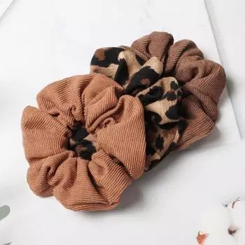 Бархатка с леопардовым принтом, осенне-зимний вельветовый однотонный набор резинок для волос, эластичные резинки для волос, резинка для волос для хвостика с животным принтом