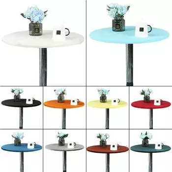 Бархатная эластичная скатерть на резинке с закругленными краями 60/70/80/90/100/120/150 см 60cm белый