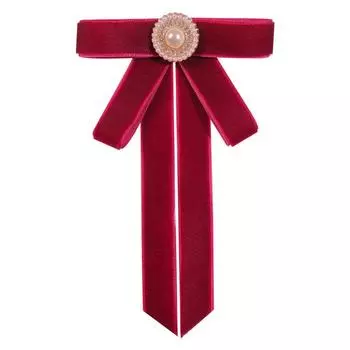 Бархатная бабочка-брошь, однотонная ткань, жемчуг, кристалл, булавка Laprl, рубашка, платье, галстук, винтажные украшения для женщин, аксессуары красный