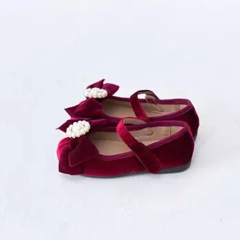 Бархатная без каблука Baby Jam для девочек, красный-Y924 140