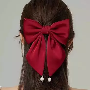 Бархатная большая заколка-бант для женщин и девочек, элегантные винтажные заколки для волос, головной убор с полузавязкой, изысканные аксессуары для волос, подарки