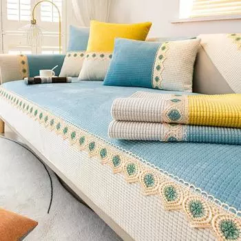 Бархатная диванная подушка из кукурузы, Нескользящая универсальная подушка на четыре сезона, простой чехол для дивана, чехол для спинки, полотенце, тканевая подушка для сиденья 70*70