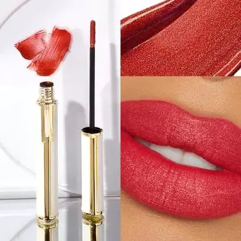 Бархатная глазурь для губ с тонким блеском, матовая помада, стойкий блеск для губ, не легко наклеивается на чашку