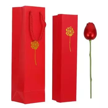 Бархатная имитация розы шкатулка для колец романтическая коробка для хранения обручальных колец подарочная витрина ко Дню святого Валентина Ring Box+Gift Box+Bag