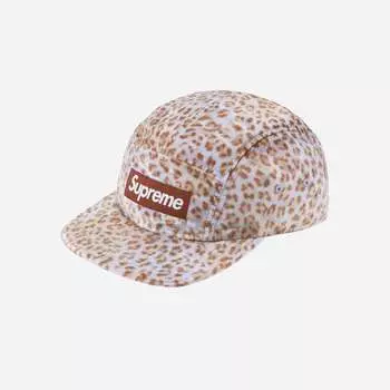 Бархатная кепка Supreme Leopard Tan 24SS -