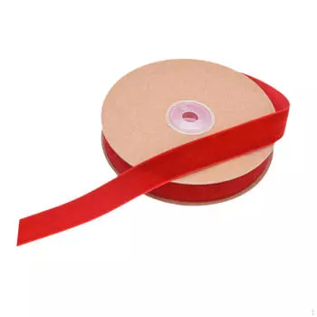 Бархатная лента декоративная модная флористическая односторонняя рулон для подарка красный