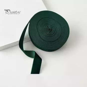 Бархатная лента, винтажная рождественская отделочная лента для самостоятельной упаковки подарков, изготовления бантов, цветочных букетов, венков, украшений зелёный