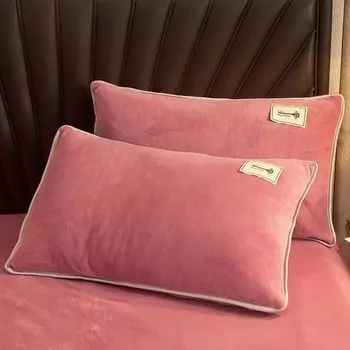 Бархатная наволочка 2 шт. фланель теплые постельные принадлежности наволочки наволочки мягкие чехлы для подушек для сна домашний текстиль (нет Подушка) 48X74cm 2PCS Pillowcases