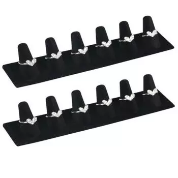 Бархатная подставка для колец на несколько пальцев, органайзер для ювелирных изделий, держатель для дисплея, стойка, счетчик 6 Finger