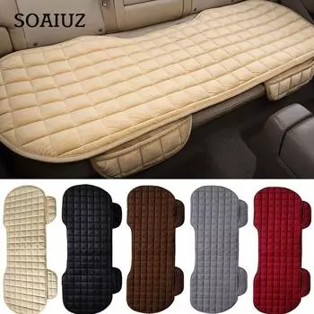 Бархатная подушка, чехол на сиденье автомобиля, спереди и сзади, Нескользящий зимний автозащитный коврик, сохраняет тепло, универсальный, подходит для грузовика, внедорожника, фургона красный