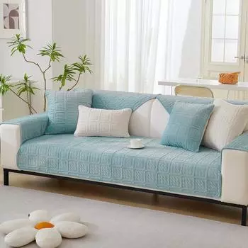 Бархатная подушка для дивана Four Seasons Универсальный нескользящий кожаный чехол для дивана Чехол для дивана Ткань Утолщенная подушка 70*70cm