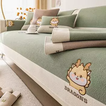 Бархатная подушка для дивана с героями мультфильмов, всесезонный универсальный чехол для дивана, нескользящий кожаный чехол для дивана, новая подушка для сиденья 70*70