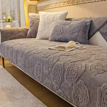 Бархатная подушка для дивана Tafu, жаккардовый нескользящий чехол для дивана с розой, коврик для дивана для кошек и домашних животных, L-образный угловой чехол для дивана для гостиной 70x70cm 1pcs