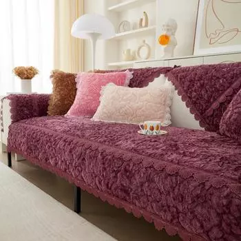 Бархатная подушка для дивана, зимняя противоскользящая подушка, чехол для дивана, плюшевое полотенце, скандинавский стиль в Instagram 70X70