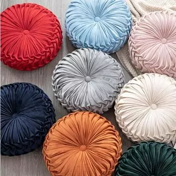 Бархатная подушка с тыквой, креативные диванные подушки, напольная наволочка, сплошной цвет, роскошные домашние подушки для отеля коричневый