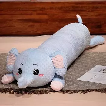 Бархатная подушка-валик с животными, длинная, милый слон, динозавр, кролик, подушка для сна, кукла для щипания для сна для девочки 100cm1.3kg