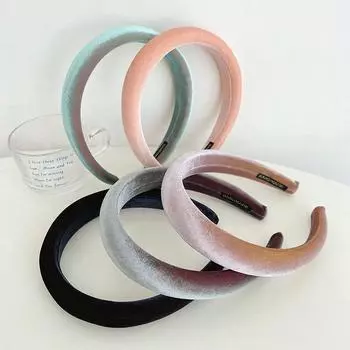 Бархатная повязка на голову, аксессуары для волос, головной убор, губка для волос, высокий череп 17*13cm чёрный