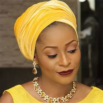 Бархатная повязка на голову для женщин, повязка для волос, повязка для волос, хиджаб, головная повязка, удлиненная трубка, шарф, галстук, Индия чёрный