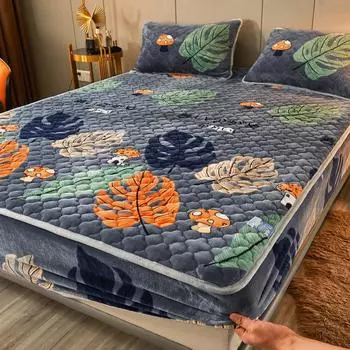 Бархатная простыня 90x200, утолщенная простыня для дома, теплый наматрасник, королевский размер, Fundas de colchn 90x200cm