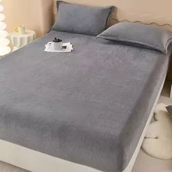 Бархатная простыня, теплый наматрасник, простой стиль, покрывала для кровати, sabanas para cama, домашние эластичные простыни(Нет наволочки) 90x200x25cm 1pc
