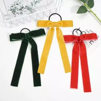 Бархатная резинка для волос Yousheng с бантом, милая, элегантная, однотонная, высокоэластичная, мягкая, для женщин и девочек, держатель для хвоста, веревка для волос, аксессуары для волос, подарок на день рождения