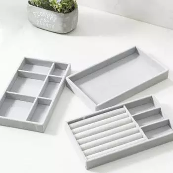 Бархатная шкатулка для хранения ювелирных изделий, браслет, кольцо, серьги, ожерелье, портативный держатель, подарочная коробка, украшение, флокирующийся органайзер Beige D