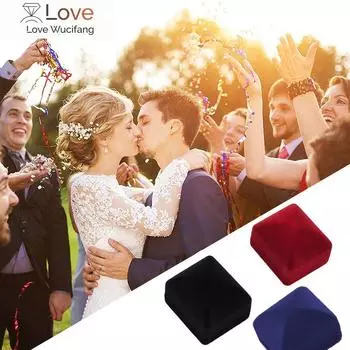 Бархатная шкатулка для обручальных колец, серьги, упаковка для ювелирных изделий, подарочная коробка, предложение, обручальное кольцо, шкатулка для ювелирных изделий, витрина красный