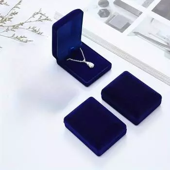 Бархатная шкатулка для ожерелий 3 * 2,4 * 1,2 дюйма/7,8 * 6 * 3 см, шкатулка для хранения кулонов, шкатулка для упаковки ювелирных изделий, хранилище ювелирных изделий, подарок на День святого Валентина. 1