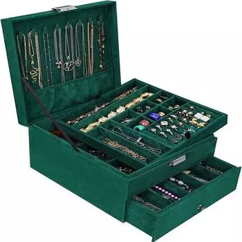 Бархатная шкатулка для украшений для девочек, ящик для хранения украшений с замком, подвеска для хранения ювелирных изделий для путешествий, женщины, кольца, серьги, браслеты, ожерелья