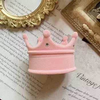 Бархатная шкатулка-органайзер для украшений, милая шкатулка для обручальных колец, футляр для хранения корон, сережек, ожерелий, упаковка для подарков, аксессуары розовый