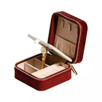 Бархатная шкатулка с ромбами и зеркалом для женщин, портативные серьги, кольца, ожерелья, витрина для хранения, органайзер для ювелирных изделий, шкатулка Joyero