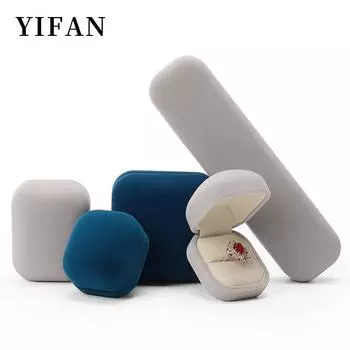 Бархатная шкатулка с закругленными углами для колец, серег, подвесок, браслетов и ожерелий. Rounded Corner Velvet Jewelry Box