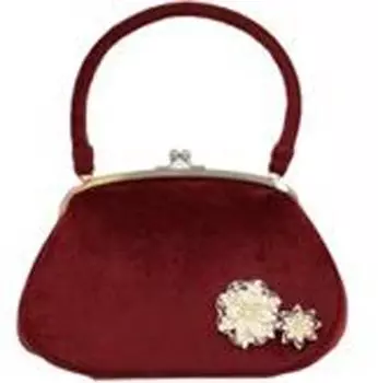 Бархатная сумка Ando с ручкой SBC-11 темно-красного цвета, женская,