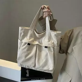 Бархатная сумка через плечо для женщин-студенток в корейском стиле, простая сумка для поездок на работу и обратно, вместительная, стильная