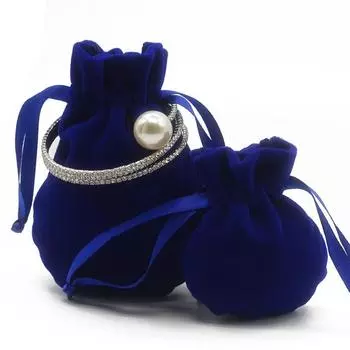 Бархатная сумка для украшений, сережек, колец, браслетов, ожерелий, сумка на шнурке, портативная плюшевая сумка для хранения украшений, конфет, подарочная упаковка 7.5x9cm&1pc бежевый