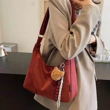 Бархатная сумка на плечо большой вместимости, однотонная, милая, модная, горячая распродажа, сумки через плечо для женщин