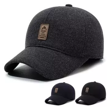 Бархатная толстая пожилая защитная кепка для ушей, теплая, морозостойкая бейсболка, кепка для мужчин на осень-зиму, кепка для среднего возраста для активного отдыха серый