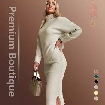 Бархатная водолазка, нижняя рубашка для женщин, осень и зима, новый стиль, длинное платье с разрезом для женщин XL абрикосовый