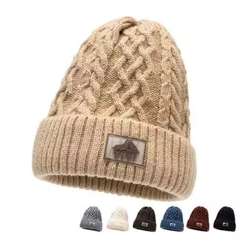 Бархатная вязаная шапка, теплая шерстяная шапка для мужчин и женщин, зимняя ветрозащитная, морозостойкая, защита ушей чёрный