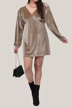 Бархатное мини-платье больших размеров