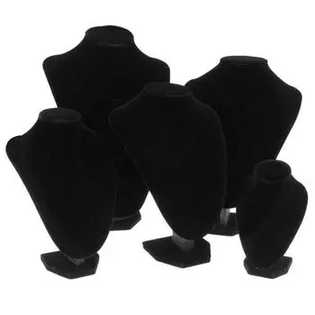 Бархатное ожерелье, кулон, дисплей, бюст, манекен, подставка, держатель, стойка 29*21 см #d 1610 cm чёрный