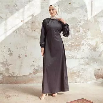 Бархатное женское платье с поясом, длинная теплая одежда