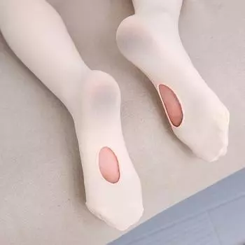 Бархатные балетные носки для детей и взрослых - телесно-розовые, непрозрачные, с отверстиями для пальцев S /120-135CM чёрный