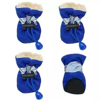 Бархатные ботинки Teddy Plus для защиты животных, удобная нейлоновая ткань, товары для домашних животных, померанский шпиц 4.5*3.5cm красный