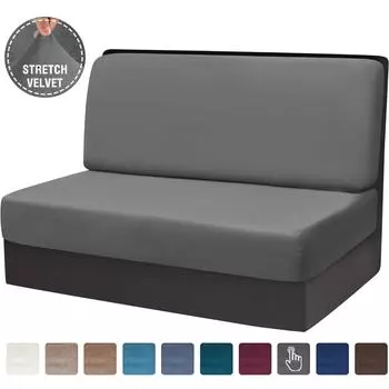 Бархатные чехлы для обеденной зоны на колесах, эластичные чехлы для кемперов, моющиеся чехлы на диван для путешествий, прицепа белый