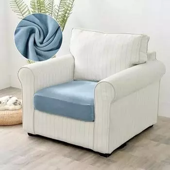 Бархатные чехлы на диванные подушки, эластичные чехлы для кресел и стульев, однотонные мягкие чехлы на сиденья, толстые защитные чехлы для мебели для домашних животных и детей Back Cushion Cover